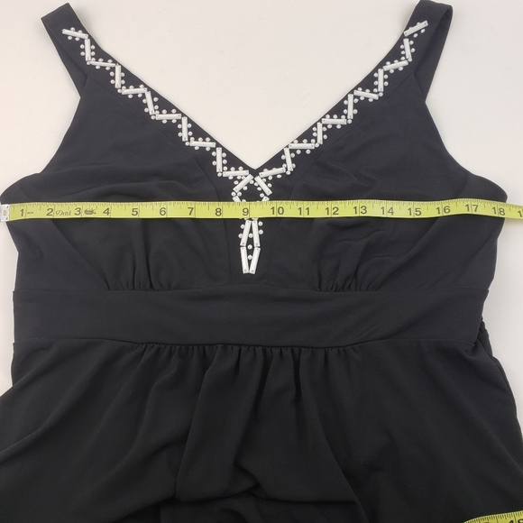 Style & Co Black Maxi Dress with White Beading - Picture 4 of 10